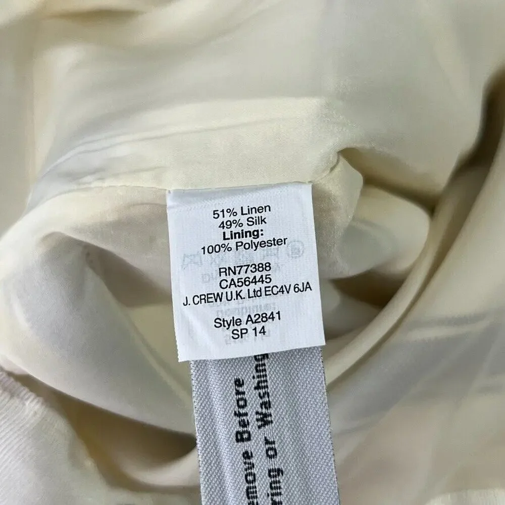 J Crew Striped Linen Silk Pencil Skirt Women's Size 8 Classic Fit